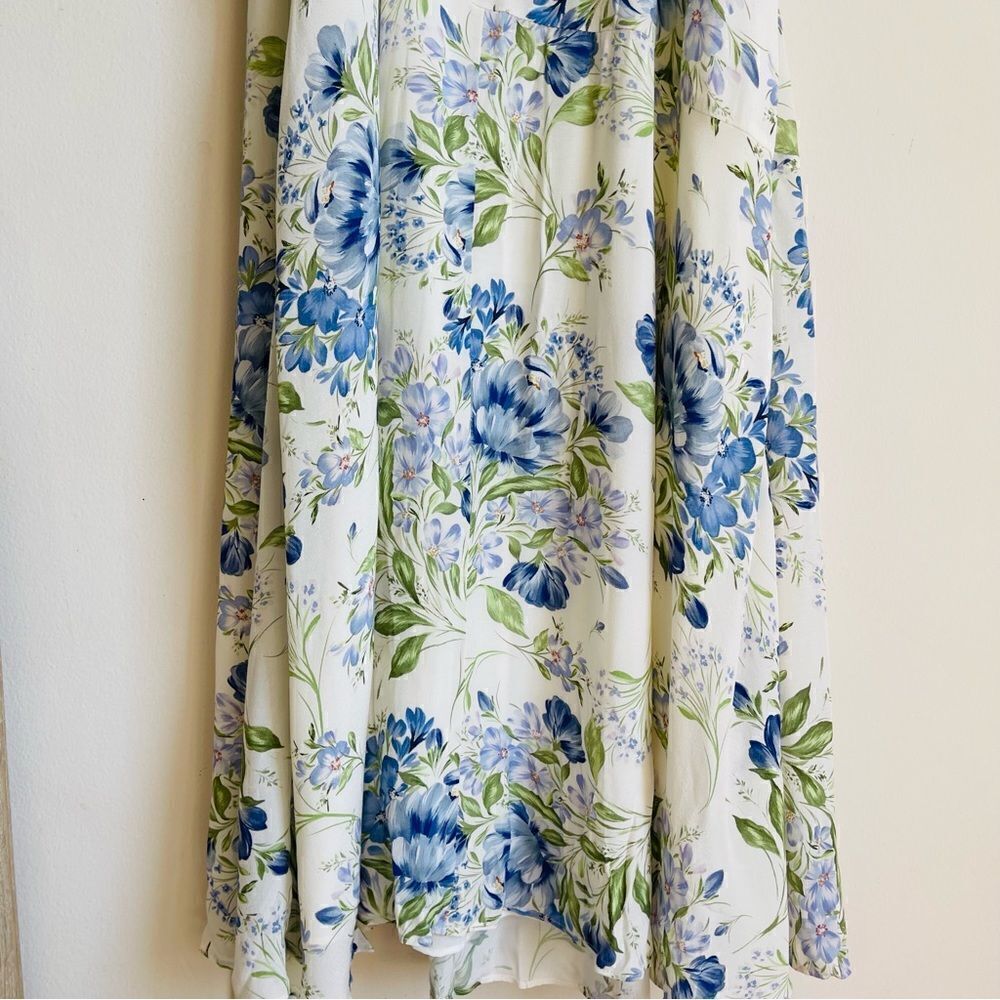 YUMI KIM Ivory & Blue Floral Tie Strap Maxi Dress XS - Picture 7 of 9